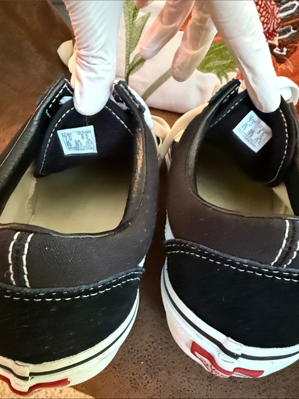 VANS OLD SKOOL SNEAKER LOW TOP LACE UP LEATHER CANVAS SUEDE WAFFLE SOLE VGUC 8.5 - Picture 10 of 12